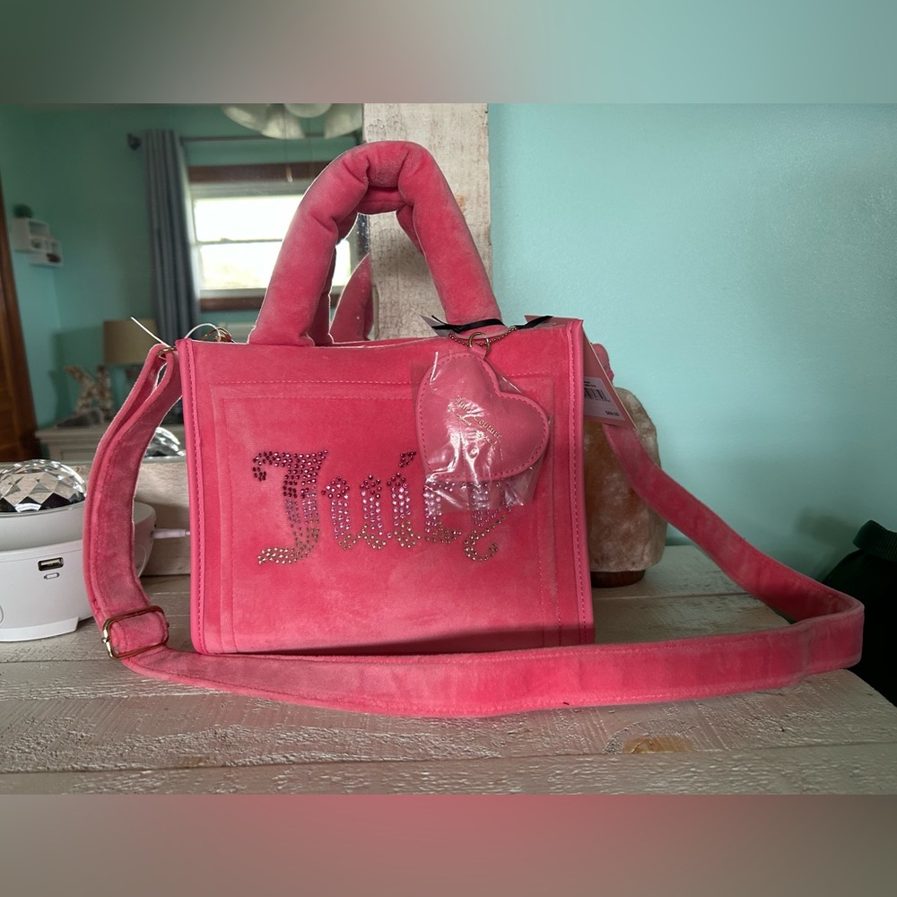 Juicy Couture Big Spender Pink Lemonade Velour Mini Tote